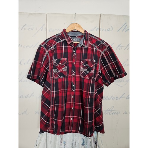 Bke button down shirt - xl, red