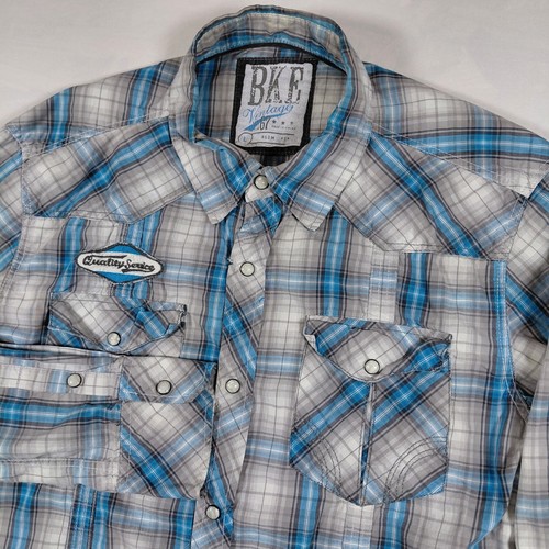 Bke plaid pearl snap - plaid,